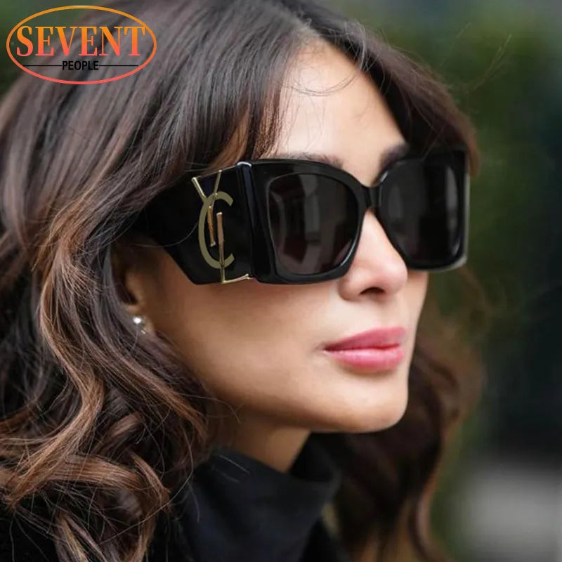 Oversized Cat Eye Sunglasses Women 2023 Luxury Brand Designer Fashion Square Sun Glasses For Female New Trend Big Frame Sunglass