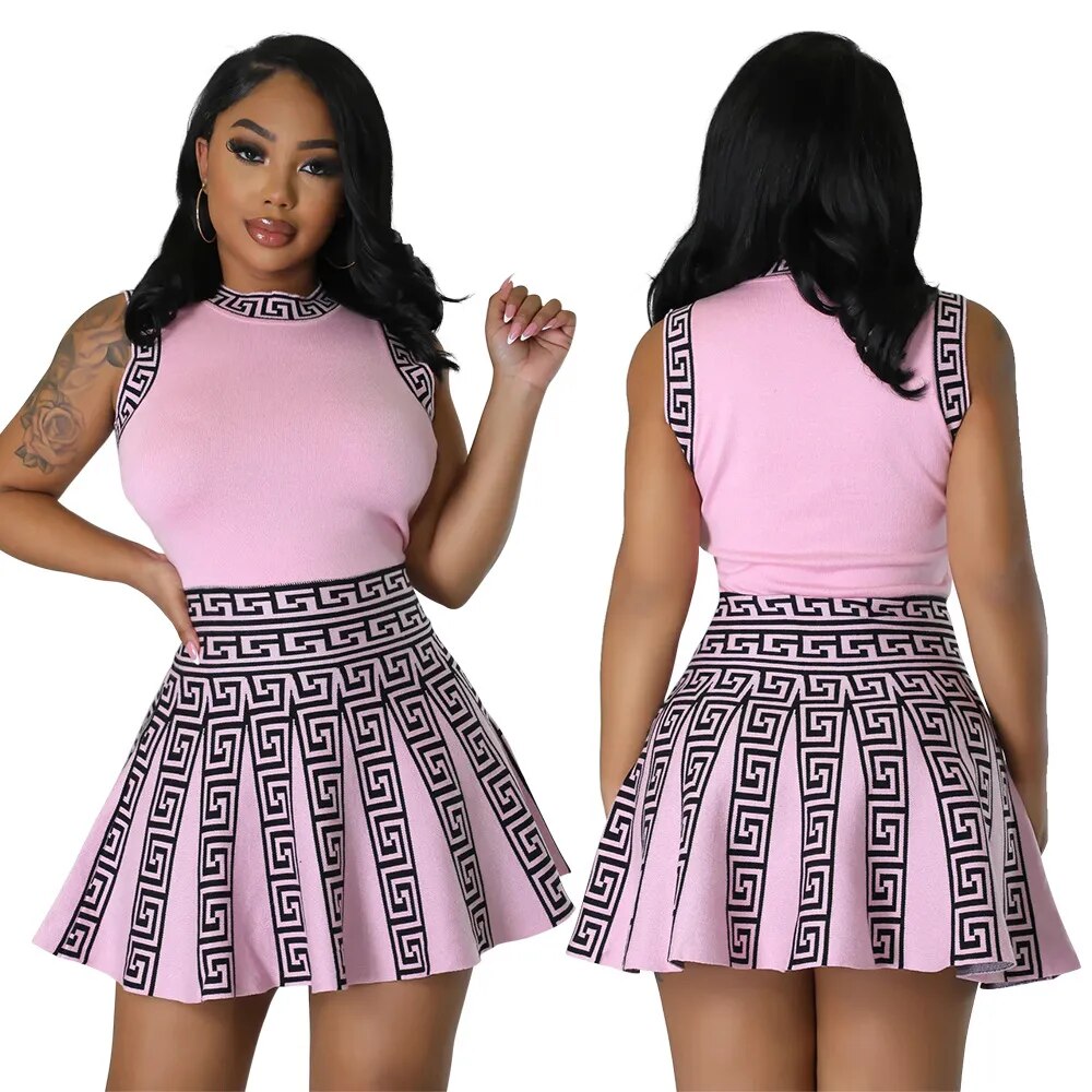 Women Trend Mini Dress Y2KSleeveless Pleated Skirt 2023 New in dresses Women's Clothing