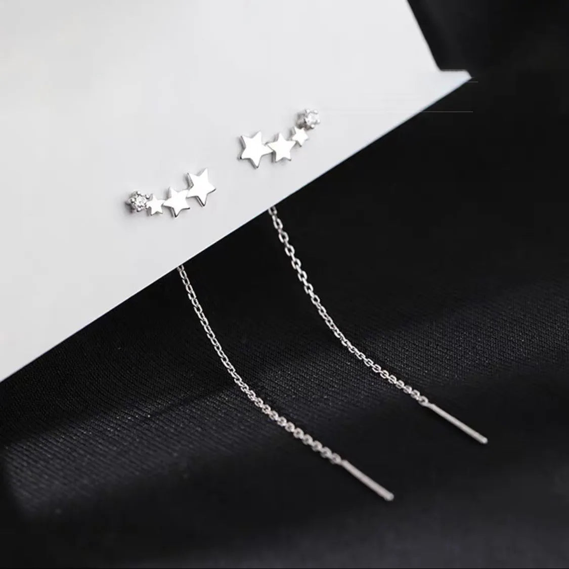 Trend Long Wire Tassel Thread Chain Climb Star Heart Beads Pendants Drop Earrings women's Straight Hanging Earings Jewelry earrings