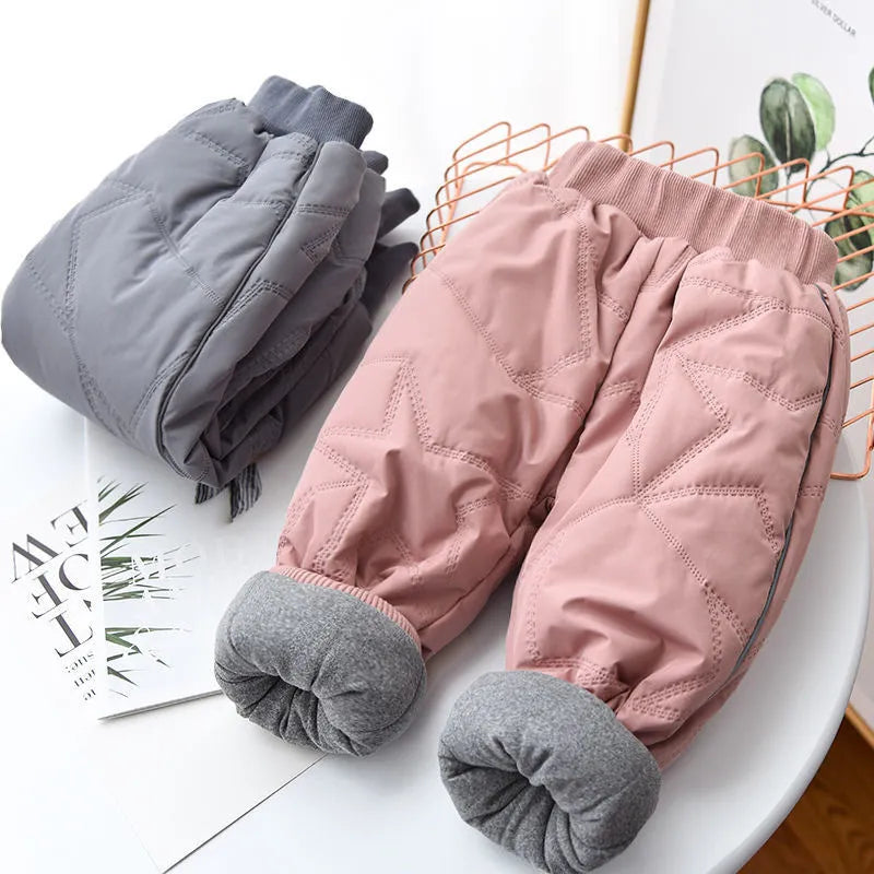 New Baby Girls Boys Winter Jeans Children Thick Plush Velvet Thicken Denim Pants  Kids Soft Cotton Warm Trousers1-6 Years