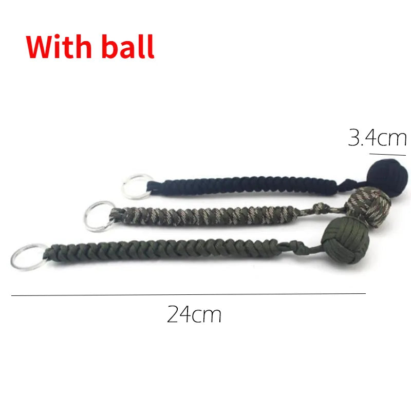 Outdoor Security Protection Black Monkey Fist Steel Ball For Girl Bearing Self Defense Lanyard Survival Key Chain Broken Windows