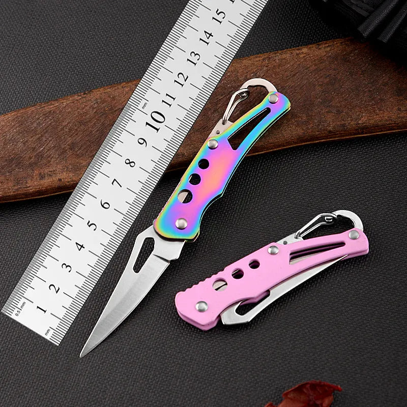 Outdoor Mini Pocket Knife Keychain Portable Paring Folding Self Defense Knife Tactical Survival Hunting Camping Knife EDC Tools mini knife