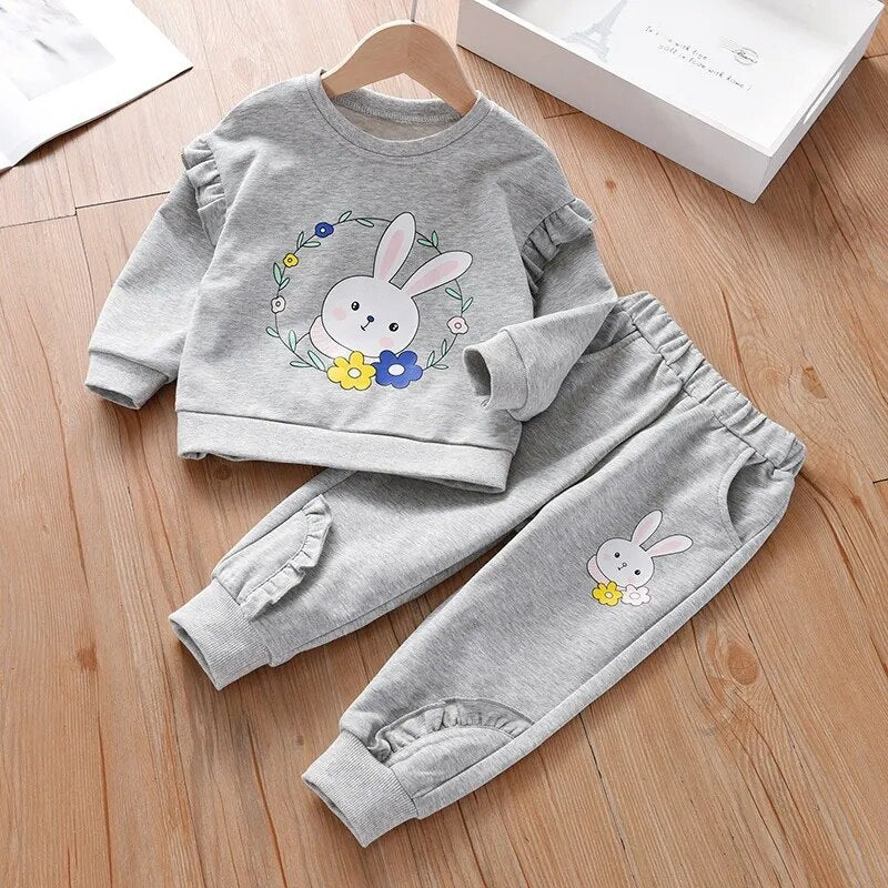 New Spring Autumn Baby Girls Clothes Children Cute T-Shirt Pants 2Pcs/Sets Kids Outfits Toddler Casual Costume Infant Tracksuits