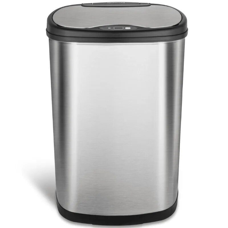 Motion Sensor Kitchen Trash Can, Stainless Steel Nine Stars 13.2 Gallon Trash Can