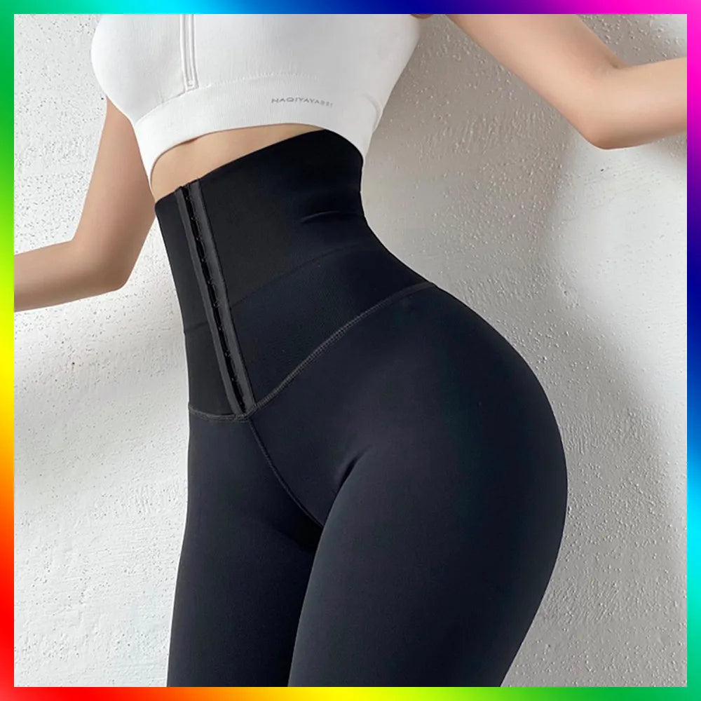 New Yoga Pants Leggings Women's Thin Section Plus Velvet Thickened Corset Waist Abdominal Lift Hip High Waist Elastic