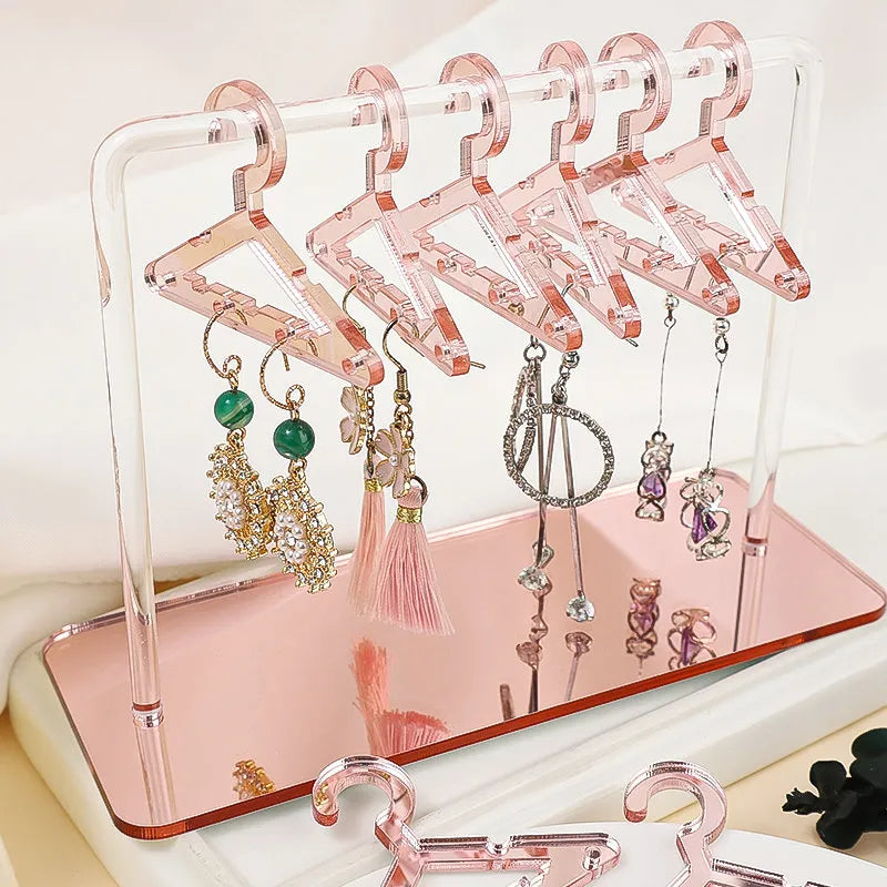 New Hangers Clear Acrylic Jewelry Display Rack Earrings Hanging Clothes Stand Storage Jewelry Shopwindow Manager Display Racks