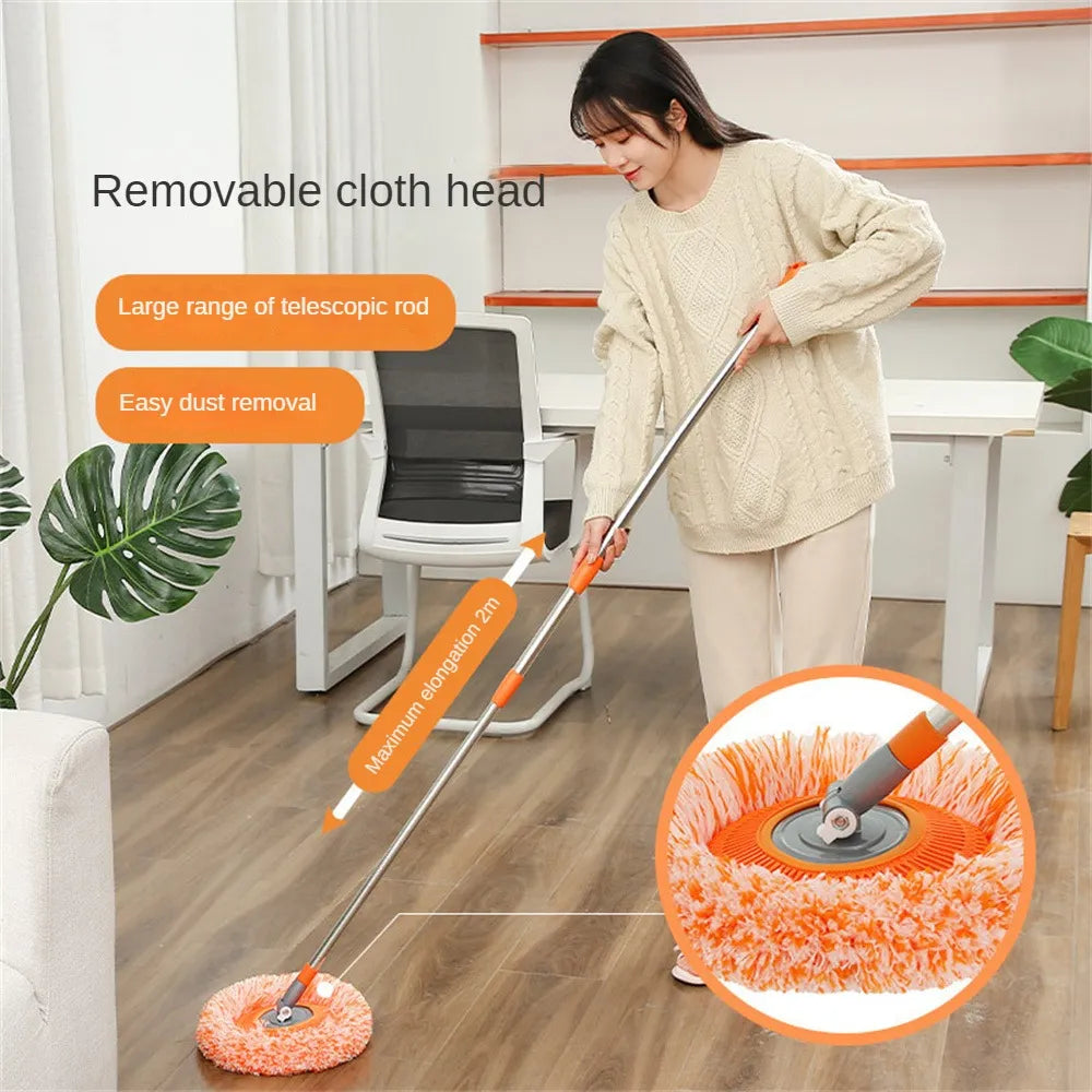 Mop Suit Round Free Expansion And Contraction Golden Rabbit Sunflower Removable High-rise Cleaning Home Floor Tools Cleaning Mop