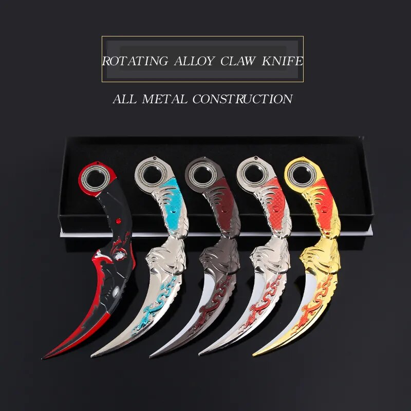 The Same Five Claw Golden Dragon Eagle Claw Rotating Poison Alloy Knife Toy Weapon Model In The Game Knife Self Defense Folding