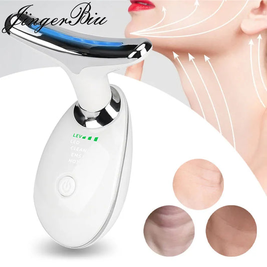 Neck Anti Wrinkle Face Lifting Beauty Device LED Photon Therapy Skin Care EMS Tighten Massager Reduce Double Chin WrinkleRemoval