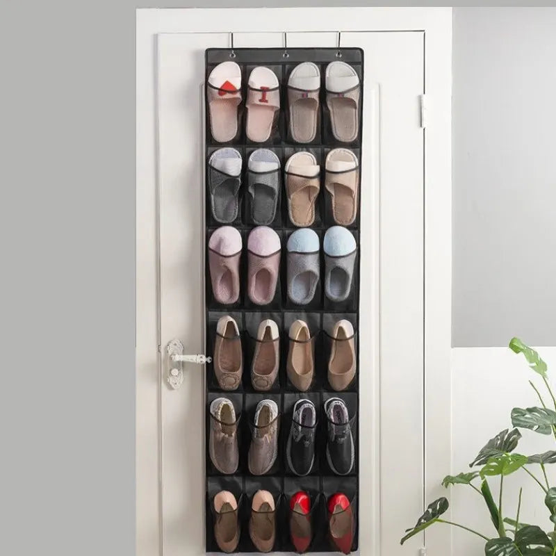 Wall Hanging Shoe Organizers Storage Bag Room Door Shoe Rack Mesh Pocket Cabinet Closet Organizer For Clothes Shoes Storage Bag