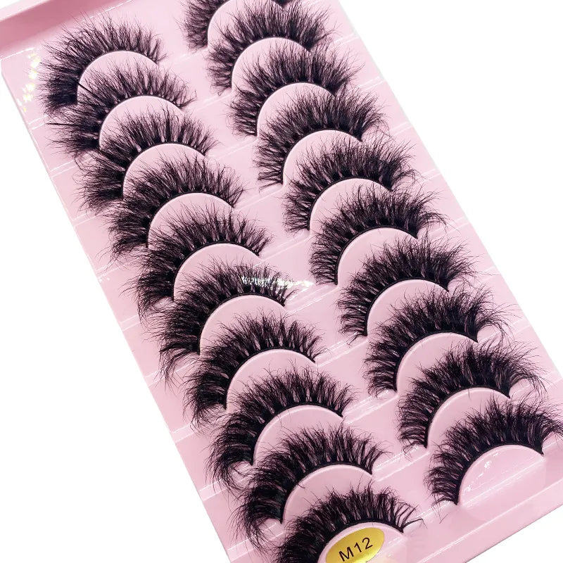 New 10 pairs natural long fake eyelashes cilios 3d faux mink lashes wholesale mink eyelashes false eyelashes maquiagem