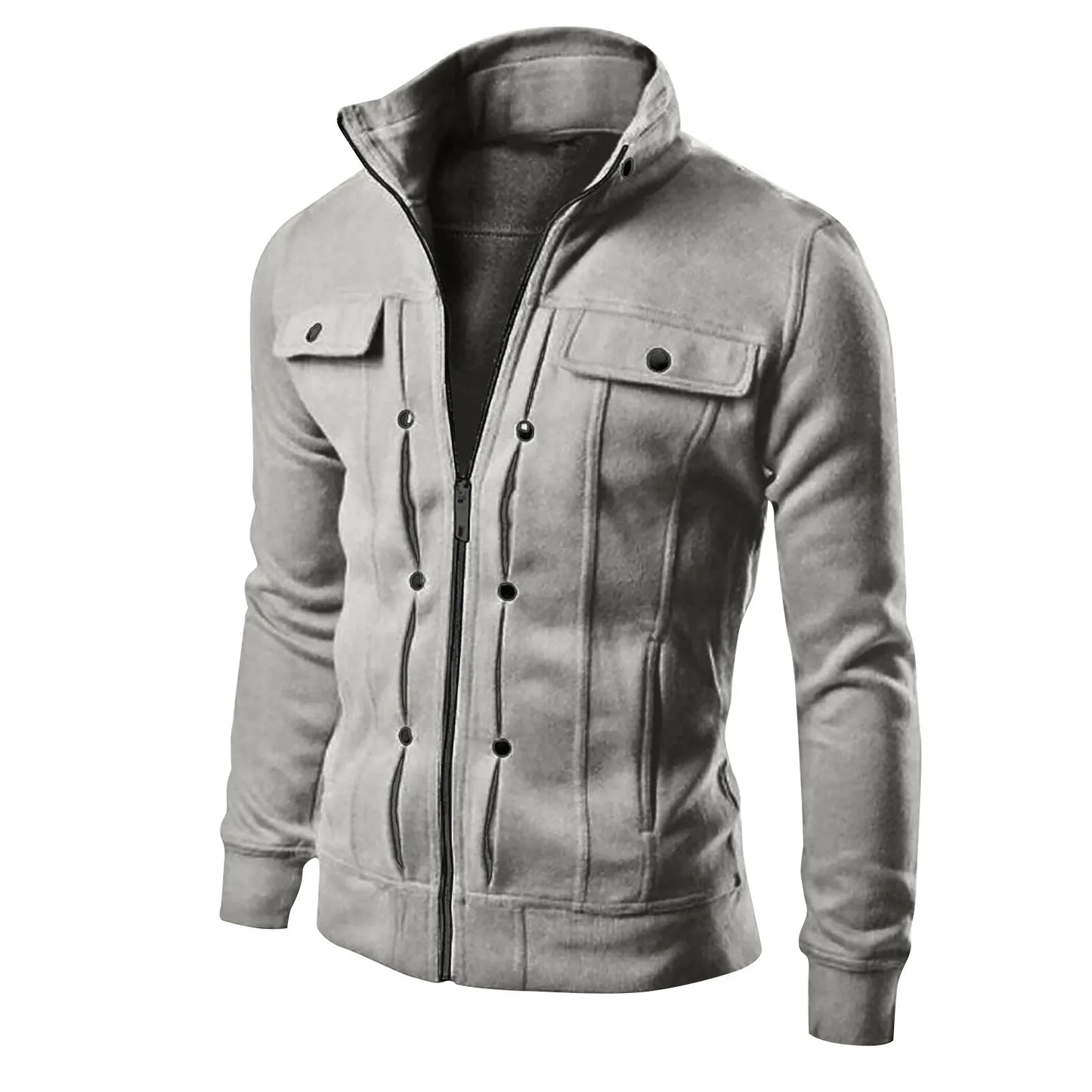 Men's Button Work Jacket Men's Multi Pocket Stand Collar Casual Mountain Jacket Big Jackets Wool Jacket Coat Kindling Jacket 