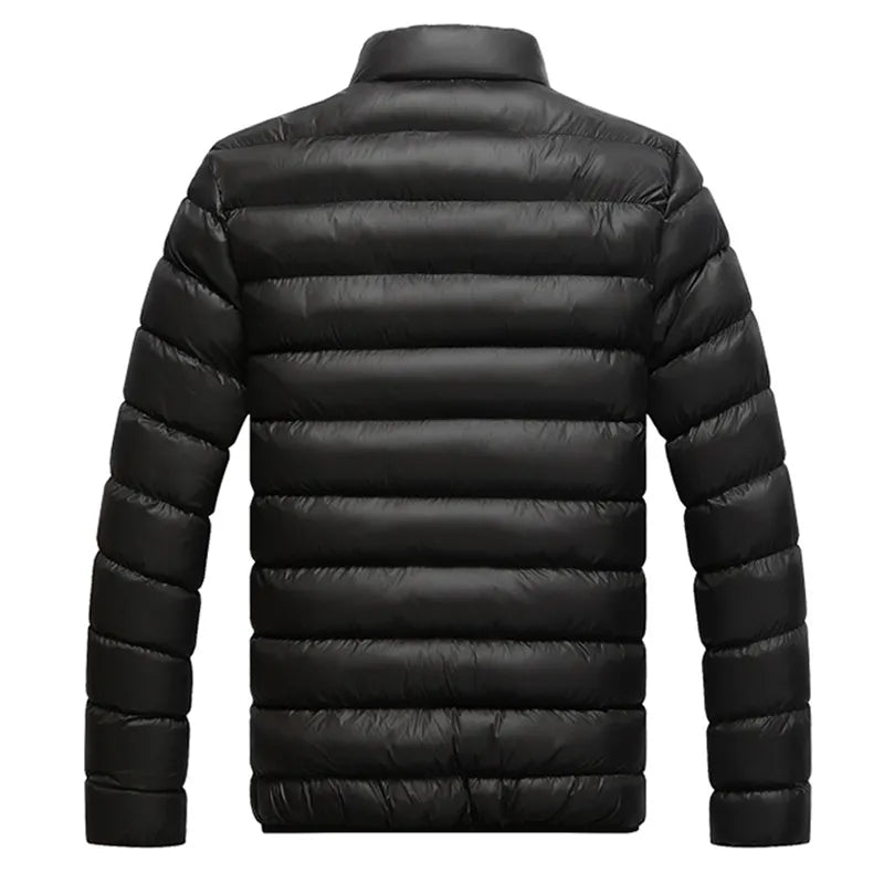 M-5XL New Men's Winter Thick Jacket Stand Neck Zipper for Warmth and Contrast Color Short Jacket Slim Fitting and Versatile jacket